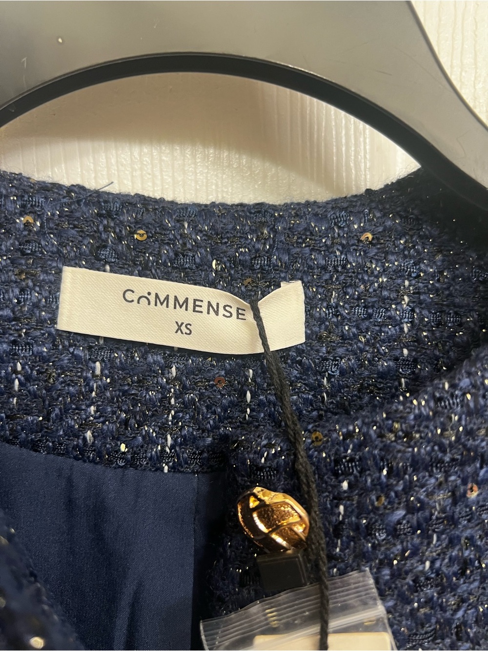 Commense Navy Tweed Jacket with Gold Buttons - Picture 2 of 3
